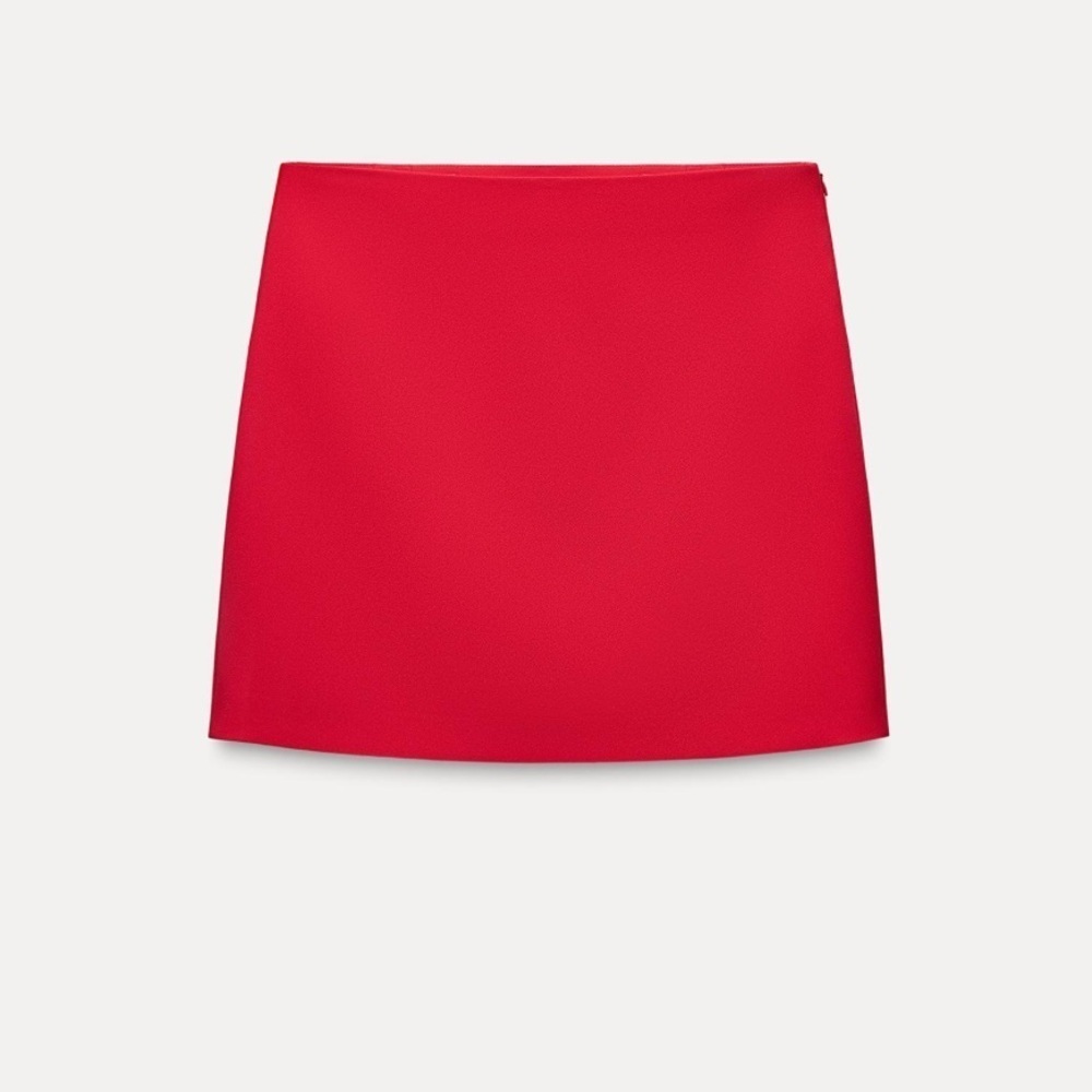 4/$20 Zara red tweed lined mini skirt- size M- NWT